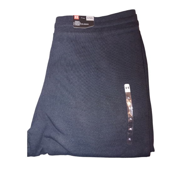 XL Men's Under Armour Rival Graphic Jogger Sweatpants, Black with White, NWT - Picture 3 of 4